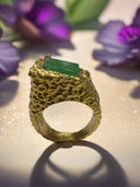 22K Handmade Gold Natural Emerald Statement Ring