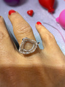2.85 Carat Portrait Cut Lab Grown Diamond Ring in 14K White Gold – Modern Minimalist Setting