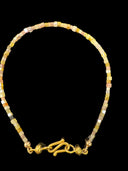 Natural Cube Diamond Bracelet  - 6.75 TCW | 22k Handmade Gold Lock | 7” Length