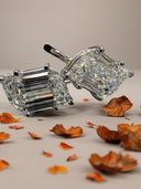 Certified 10.12 TCW Leaf Step-Cut Lab Diamond Leverback Earrings