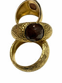 Rose cut Natural 2.25 carat brown diamond ring 18k