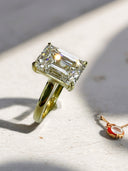 5.00 CT Emerald Cut Lab Diamond Engagement Ring – Eagle Claw Prongs