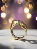 Angled Natural Brown Rose Cut Diamond Ring in 14k Gold | 2.75 Carat Pear Diamond