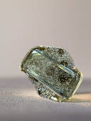 6.63 Carat Portrait Cut Octagonal Step Lab Diamond Bridge Ring | Mosaic Pavé Chocolate & White Diamonds | 14K Yellow Gold