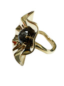 Desert Rose Bloom Ring — 4 Carat Natural Brown Rose-Cut Diamond in 14k Yellow Gold