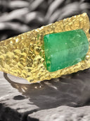 22K Handmade Gold Natural Emerald Statement Ring