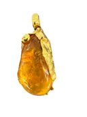 Handmade 22K Gold Baltic Amber Pendant