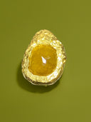 1.73 CT Natural Olive Yellow-Green Rose Cut Diamond Pendant in Handmade 22K Gold