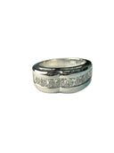 1.25 TCW lab diamond channel Set wedding band in 14k white gold.