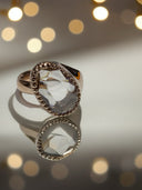 1.84 Carat Pink Rose Cut Lab Grown Diamond Ring in 14K Rose Gold