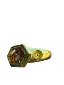 22K Handmade Brown Hexagon Rose Cut Diamond Pinky Ring – 1.3 Carat Natural Diamond