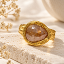 3.09 CT Natural Brown Rose-Cut Diamond 22K Gold Ring — One of a Kind