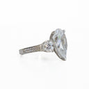 Eye-Catching 8 Carat Pear Shape IGI Certified Cubic Zirconia Ring with Heart Shape and Pave Accents - 12.75TCW