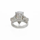 Eye-Catching 8 Carat Pear Shape IGI Certified Cubic Zirconia Ring with Heart Shape and Pave Accents - 12.75TCW