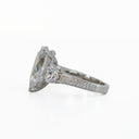 Eye-Catching 8 Carat Pear Shape IGI Certified Cubic Zirconia Ring with Heart Shape and Pave Accents - 12.75TCW