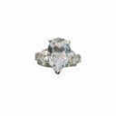 Eye-Catching 8 Carat Pear Shape IGI Certified Cubic Zirconia Ring with Heart Shape and Pave Accents - 12.75TCW