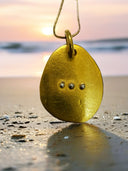 Handmade 22k Gold & Platinum Dot Pendant – 16.8g | 36.5mm