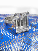 Elegant 8 Carat Emerald Cut IGI Certified Cubic Zirconia Ring with Baguette Accents – 11 TCW