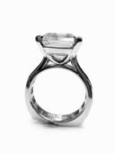 Elegant 8 Carat Emerald Cut IGI Certified Cubic Zirconia Ring with Baguette Accents – 11 TCW