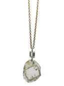 18" Slice Diamond & Emerald Cut Necklace in 18k Yellow Gold