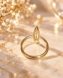 Certified 0.89 Carat Step-Cut Marquise Lab Diamond Ring in 14K Yellow Gold