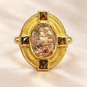 2.69 Carat Natural Brown Rose Cut Diamond Ring in Handmade 22K Gold – One of a Kind