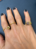 One-of-a-Kind Natural Pear Rose-Cut Diamond Ring in 22k Yellow Gold