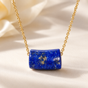 Lapis Capsule Necklace — 14K Yellow Gold
