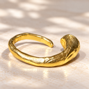 0.68 CT Natural Green-Yellow Rose Cut Diamond Open Ring in 22K Gold | One of a Kind