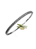14K White Gold Flexible Bangle Tennis Bracelet with 2.7ct 2.0mm Lab-Grown Diamonds (E Color, VVS Clarity)