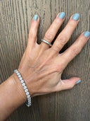 14K White Gold Tennis Bracelet with 15.5ct 4.8mm Lab-Grown Diamonds (E-F, VVS Clarity)