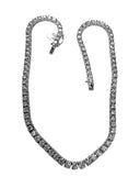 28.51 TCW 14k Lab Grown Diamond White Gold Necklace - 16-inch, 89-Stone, Secure Lock, 4.3mm Stones