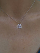 2.24 Carat Lab Grown Diamond Slice Pendant Necklace | 14K White Gold 16” Chain