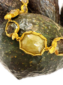 77ct Salt and Pepper Diamond Necklace in 24k Gold – Handcrafted Rough Sliced Diamonds