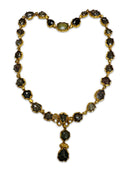 77ct Salt and Pepper Diamond Necklace in 24k Gold – Handcrafted Rough Sliced Diamonds