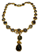 77ct Salt and Pepper Diamond Necklace in 24k Gold – Handcrafted Rough Sliced Diamonds