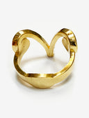 22K Gold “V” Initial Ring with Natural Diamonds