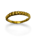 Handmade 22K Gold Pinky Ring – Textured Ribbed Band