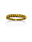 Handmade 22K Gold Pinky Ring – Textured Ribbed Band