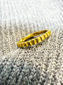 Handmade 22K Gold Pinky Ring – Textured Ribbed Band