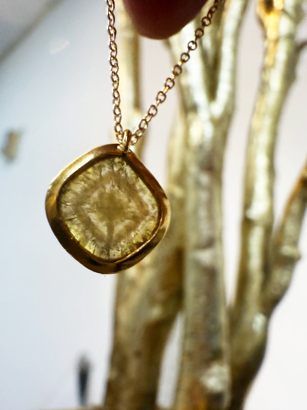 Salt and Pepper Slice Diamond Pendant
