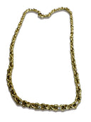 18K Yellow Gold Infinity Link Chain Necklace with Diamonds and Customizable Gemstone Clasp