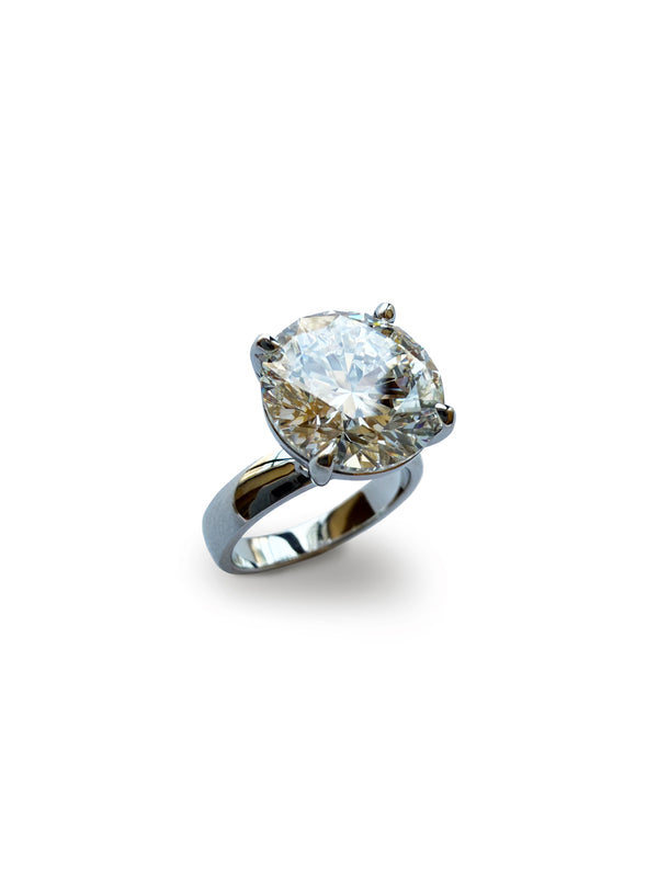 6 Carat Lab-Grown Diamond Solitaire Ring in 14k White Gold