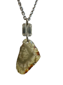 Natural Diamond Talisman Necklace in White Gold