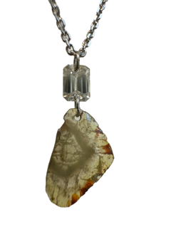 Natural Diamond Talisman Necklace in White Gold