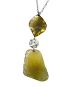 Sliced Diamond Trio Pendant in 14k White Gold