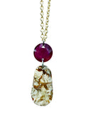 Ruby & Slice Diamond Drop Pendant in 14K Yellow Gold — A Symbol of Strength and Radiance