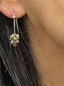 Natural Briolette Diamond Cluster Earrings on 14K White Gold Chain – TCW 11.00