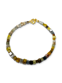 Earth-Toned Cube Diamond Bangle Bracelet – 26.8 TCW
