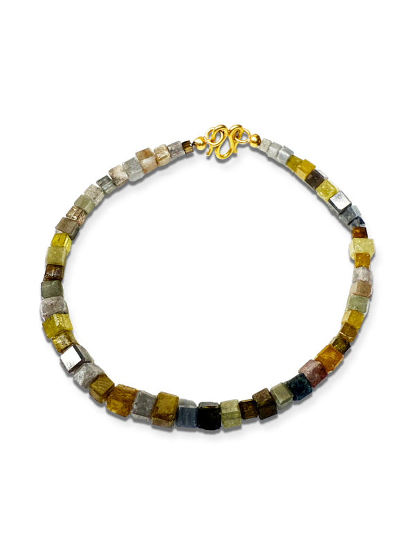 Earth-Toned Cube Diamond Bangle Bracelet – 26.8 TCW